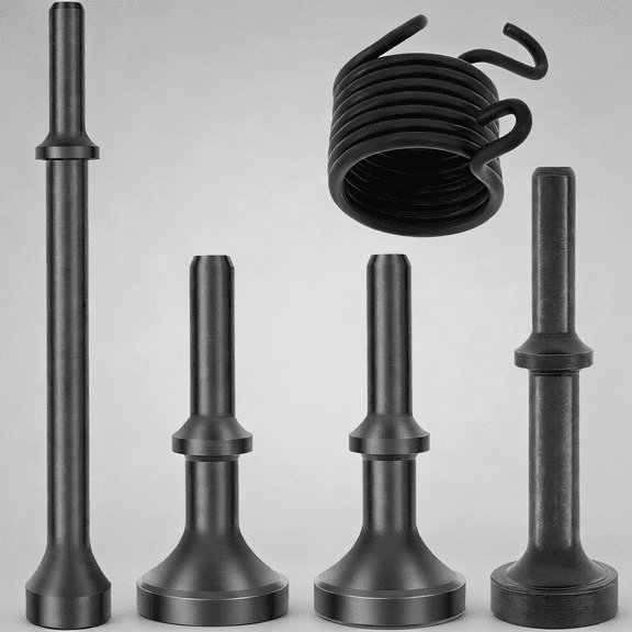 Hvxrjkn 5 Pcs Air Hammer Bits Set High Strength Pneumatic Chisel Bits for Forming Sheet Metal Riveting Knocking Down