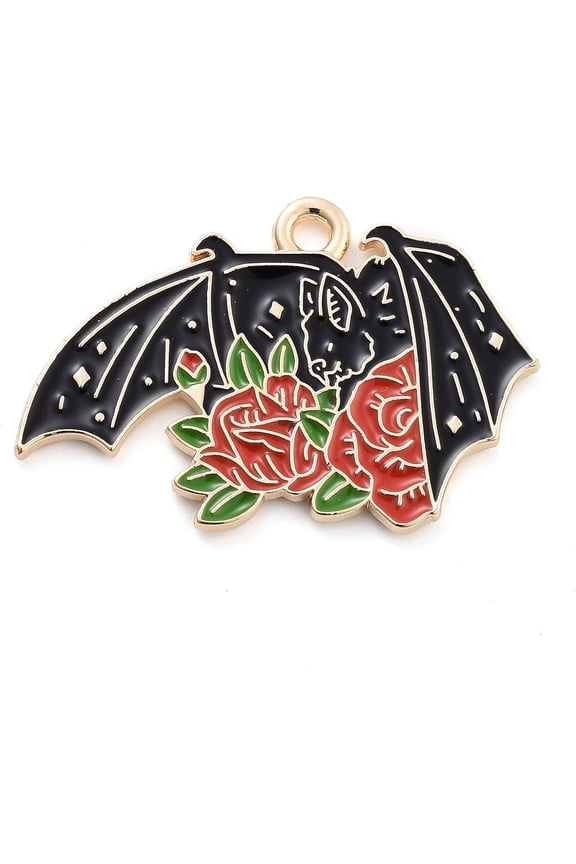 5Pcs Alloy Enamel Pendants Bat Charms Pendant Jewel Accessories