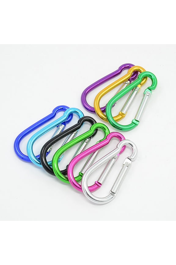 5Pcs Aluminum Rock Climbing Safety Clasp Key Clasps Quick Link Clasp Metal Keychain Clip Hook for Necklaces Keychain Car Keys Handbag Purse