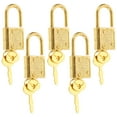 thumbnail image 1 of 5Pcs Antique Gold Padlock, Vintage Padlocks Retro Metal Lock and Key, 1 of 8