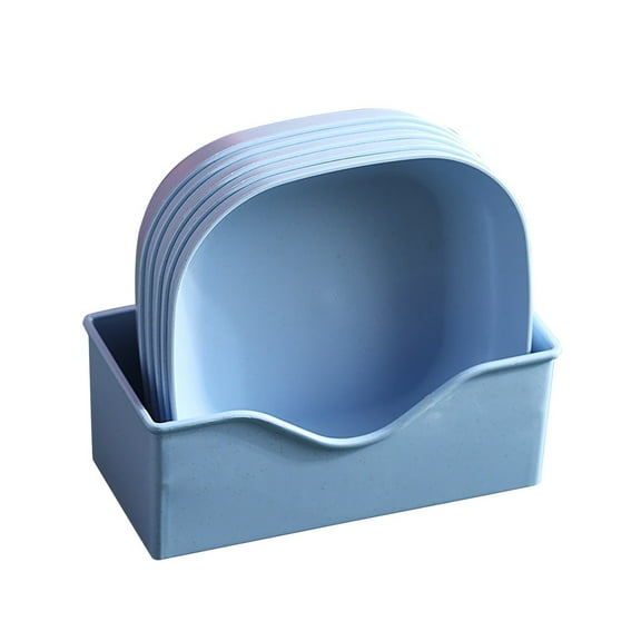 5Pcs Appetizer Plates Attached Base Layer, for Dessert Salad,Small Serving Cake Dessert, Salad, Dipping Sauce，Dishwasher Safe Blue