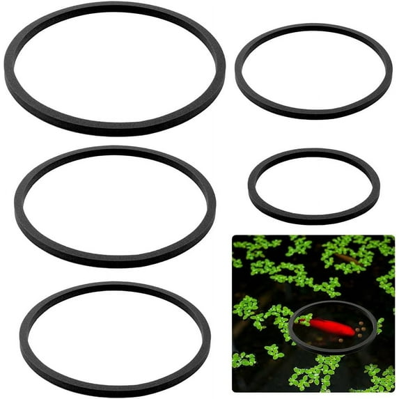 5Pcs Aquarium Floating Plant Rings Fish Feeding Rings Set 5 Sizes Foam Floating Plant Corral Round Fish Feeder Rings Fish Plant Ring for Bettas Aquarium Accessories Black Black DIY