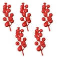 thumbnail image 1 of 5Pcs Artificial Berry Picks, Christmas Berry Stems, Berry Sprigs for Christmas Tree, Glitter Berry Branches for Xmas Garland Wreath, Faux Berry Picks for Vase Filler and Centerpiece Decor, 1 of 6
