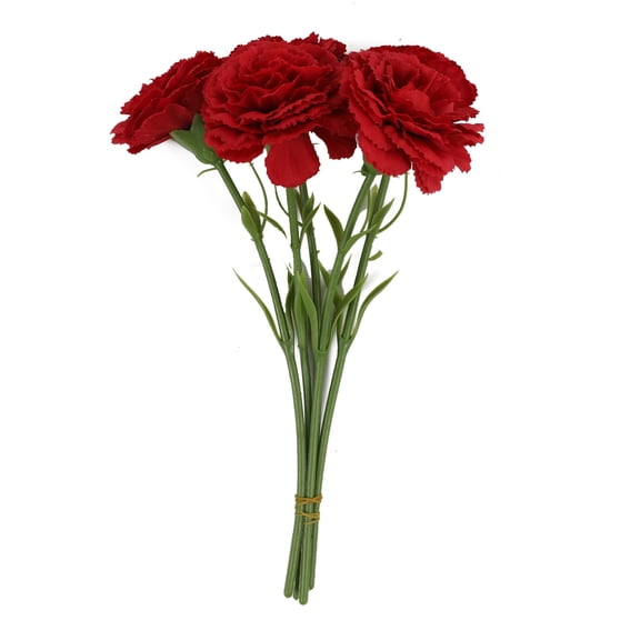 5Pcs Artificial Carnation Realistic Fake Silk Flower Wedding Indoor Home Office Table Centerpiece Faux Flower Decoration Mother Day Gift