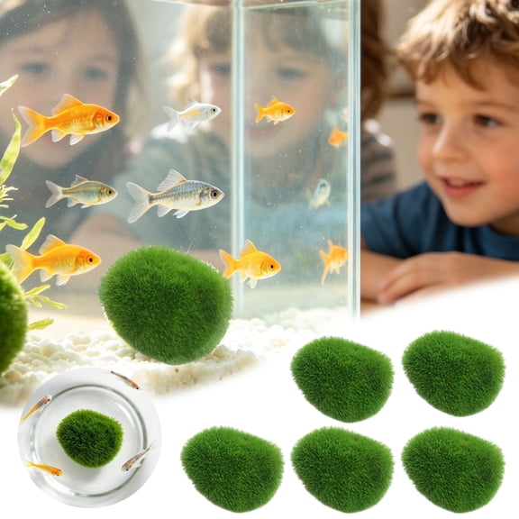 5Pcs Artificial Moss Rocks for Garden Decoration, Mossy Stone Landscape Props for DIY Micro Landscapes Bonsai Decor, Aquatic Resin Green Algae Ball Aquarium Ornament