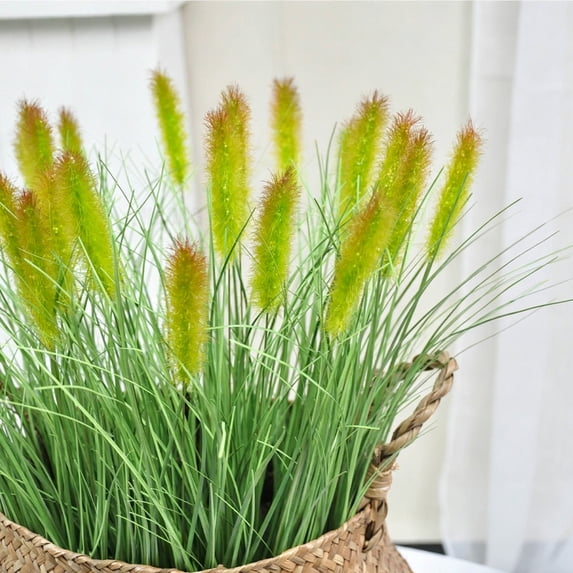 5Pcs Artificial Plants Foxtail Grass Decor Lifelike Faux Greenery Home Decoration for Living Room, Office, Patio Housewarming Gift