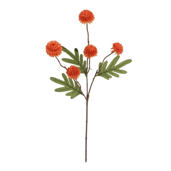 5Pcs Artificial Pompon Chrysanthemum Flowers - Silk Kiku Mums with Long Stems, Bulk Wedding Filler for DIY Floral Arrangements, Home Decor & Bridal Bouquets