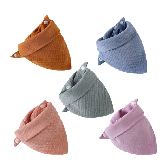 5Pcs/lot Baby Muslin Bibs Triangle Soft Cotton Bibs Saliva Towel Boys Girls Feeding Apron Bandana Drool Stuff Bibs
