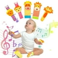 thumbnail image 1 of 5Pcs Baby Rattle Toy Sensory Wrist Rattle Foot Finder Socks Set, Newborn Soft Toy for Babies 0-6 Months Infant Baby Gift 6-12 Months, 1 of 6