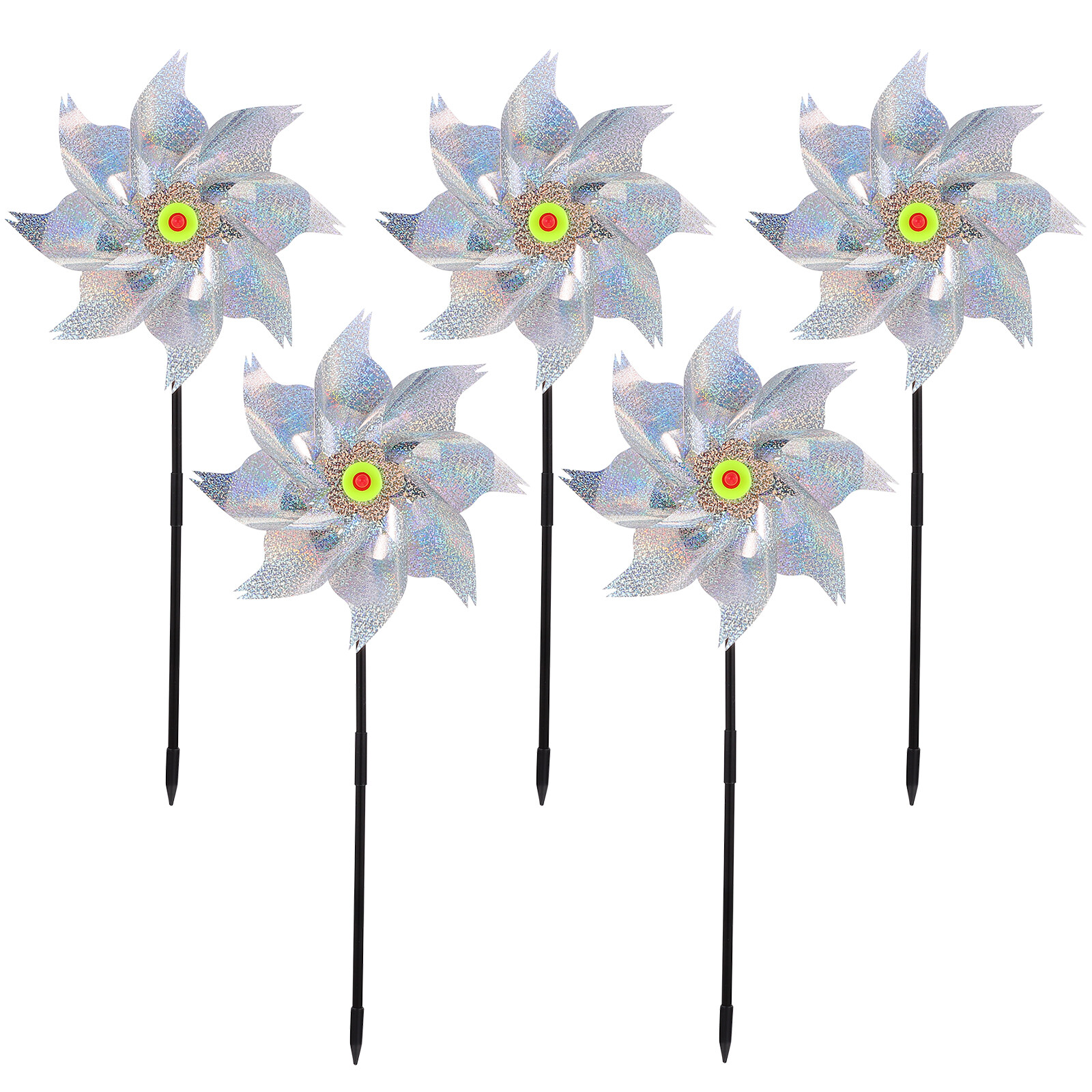 5Pcs Balcony Bird Repellent Pinwheel Outdoor Reflective Octagonal