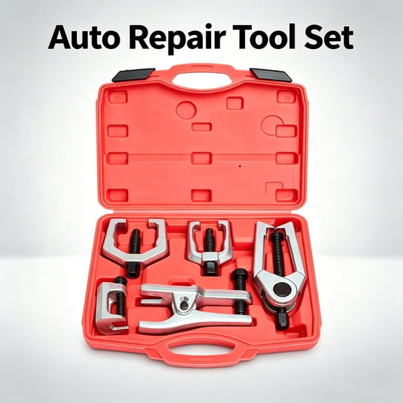 5Pcs Ball Joint Separator Remover Tool Kit, Tie Rod End Puller Pitman Arm Splitter Set, Professional Front End Service Pitman Arm Puller Ball Joint Tie Rod Removal Tool Set