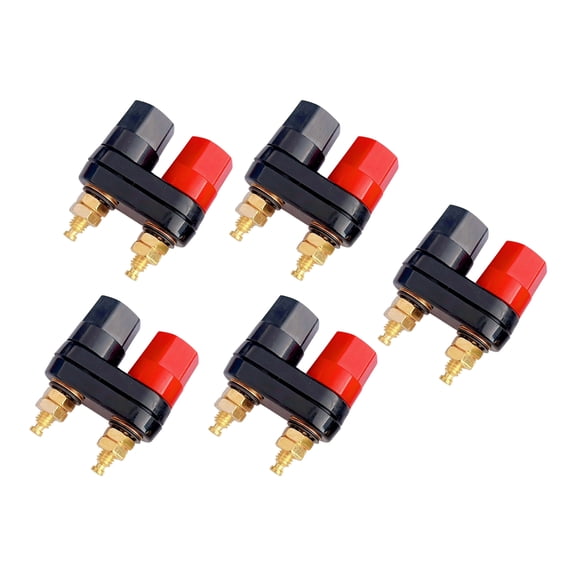 5Pcs Banana Plugs Couple Black Red Connector Amplifiers Binding Post Banana Speaker Plug Easy Installation Accessories