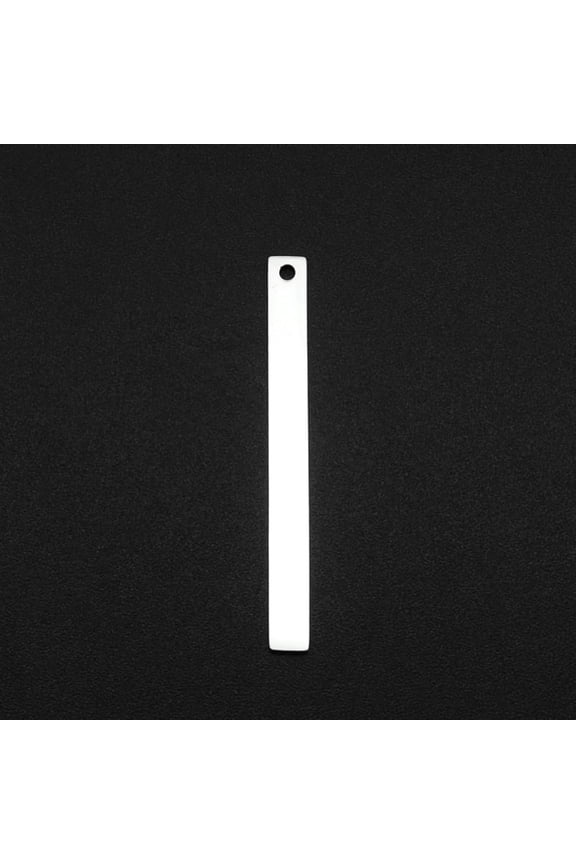 5Pcs Bar Charms Pendants 201 Stainless Steel Laser Cut Bar Linking Charm Pendants 40x4x1mm Mini Long Vertical Charms with 1.6mm Hole Stainless Steel Color for Jewelry Making