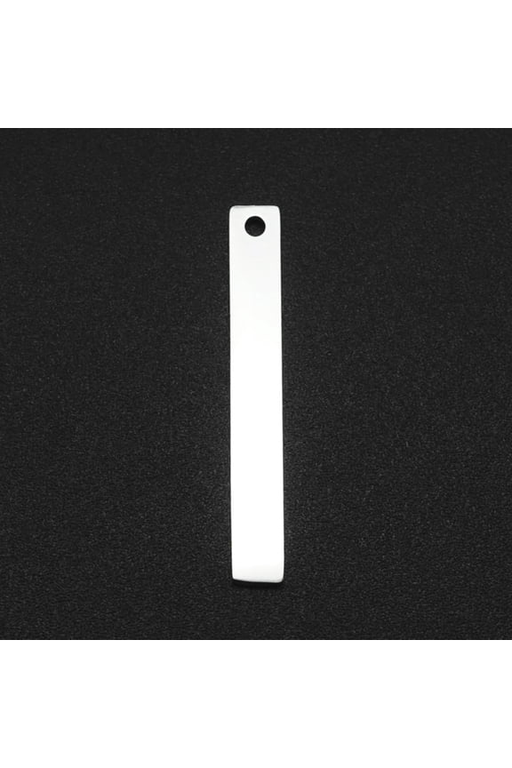 5Pcs Bar Charms Pendants 201 Stainless Steel Laser Cut Bar Linking Charms Mini Long Vertical Ornaments 30x4x1mm with 1.6mm Hole Stainless Steel Hue for Jewelry Creation