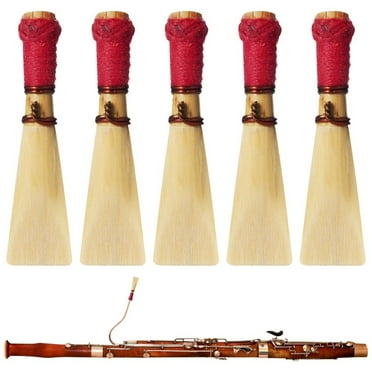 5Pcs Bassoon Reeds with Protective Case, Bassoon Reeds for Beginner & the Experienced, Soft Medium Bassoon Reed Instrument Accessories