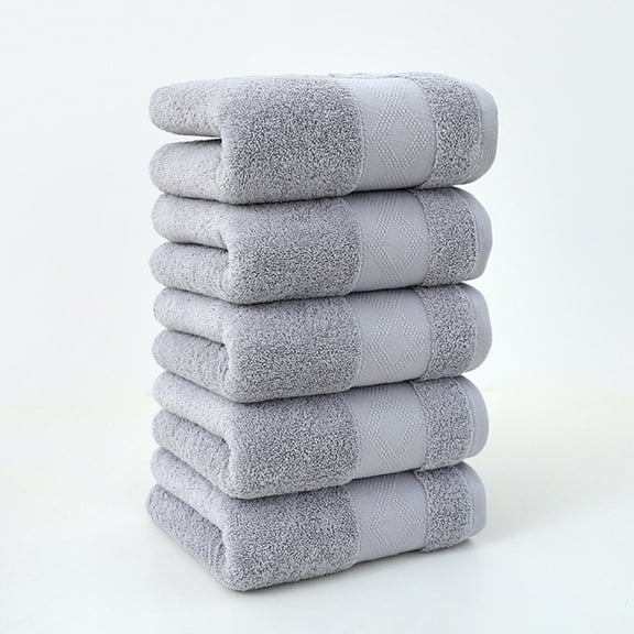 5Pcs Bath Towels Set, InsCrazy 100% Cotton Large Towels - 29 x 13 Inches, Quicker to Dry, Super Soft and Absorbent, Household Wash Face Towel for Bathroom, Hand Towel Gift Set