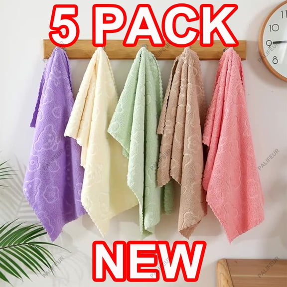 5Pcs Bathroom Hand Towels, 14x30" 600 GSM 100% Cotton - Ultra Soft & Highly Absorbent Face Towels, Hotel Spa Quality by PALIFEUR