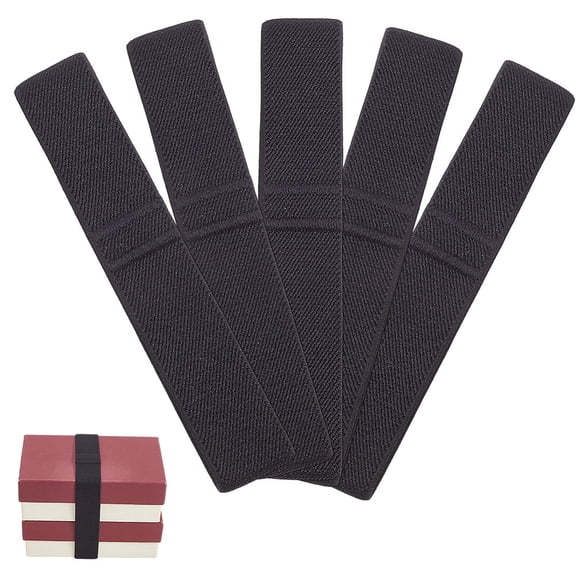 5Pcs Bento Box Belt Bento Strap Replacement Black Polyester Adjustable Elastic Food Meal Plan Lunch Container Fixing Wrap