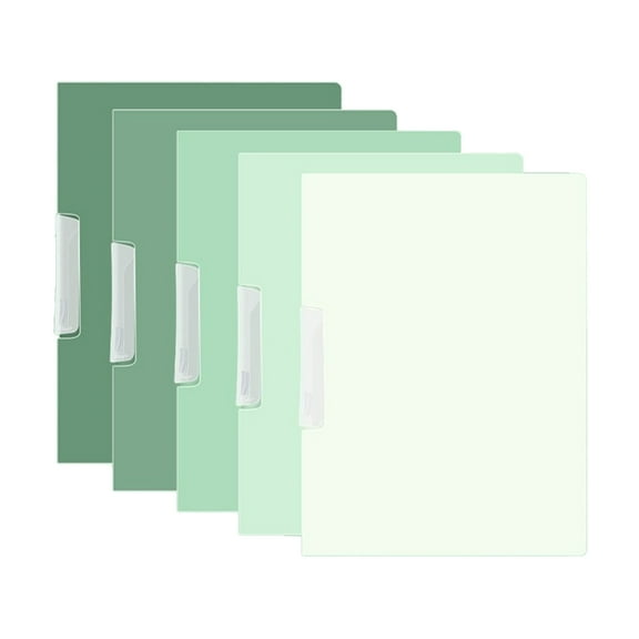 5Pcs Plastic Binder Paper Protector File Organizers with Side Opening, 50 Sheets Capacity File Folders Report Cover Set