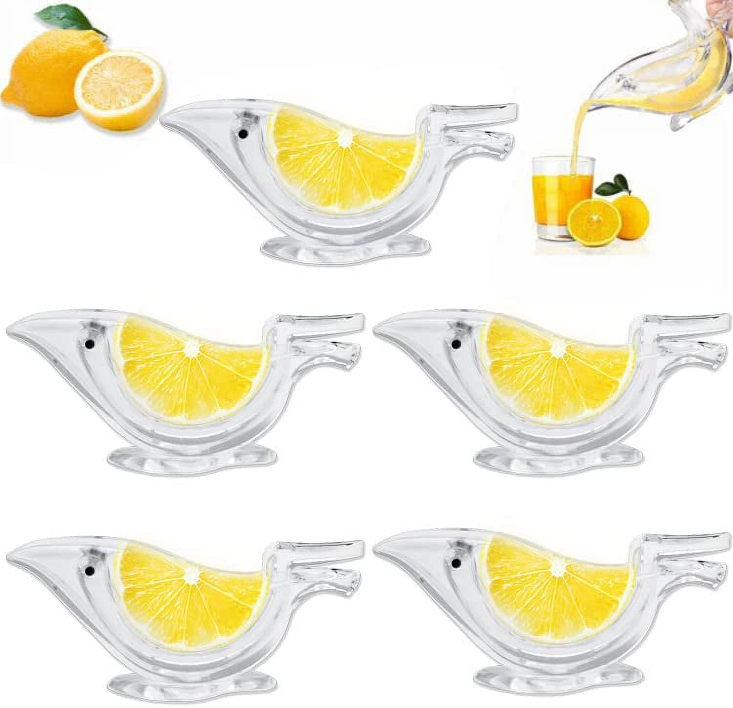5Pcs Bird Lemon Squeezer Hand Juicer Acrylic Glass Lemon Slice Squeezer