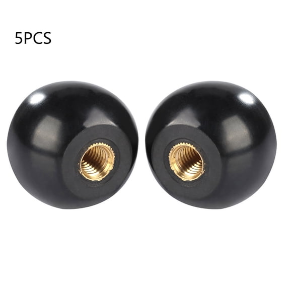 5Pcs Black Bakelite Ball Lever Knob M12x40 Machine Tool Replacement Parts Copper Core Threaded Insert Hardware Nut Accessory 1.57 inches / 40 mm Diameter