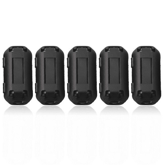 5Pcs Black Clip-on Ferrite Ring Core RFI TDK Noise Suppressor Cable Clip for 5mm Diameter Cable