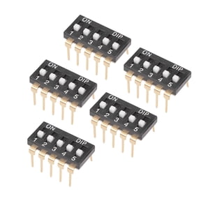 5Pcs Black DIP Switch Horizontal1-5 Positions 2.54mm Pitch for Circuit PCB