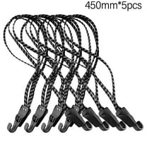 5Pcs Black Elastic Luggage Straps For Car Motorcycle Bike Rack Rope With Hooks Secure Fastening 450/650Mm Rubber Plastic Strap Set For Long Distance Riding 450Mm