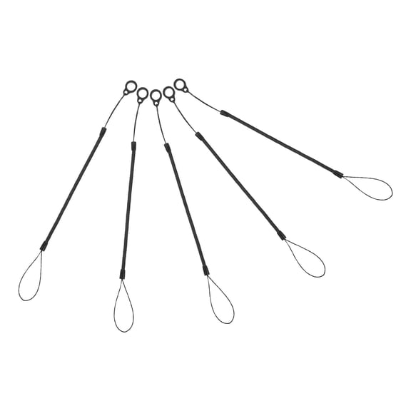 5Pcs Black Elastic Pen Lanyard with Anti Loss Spring Rope for Stylus Pen and Tablet Tether