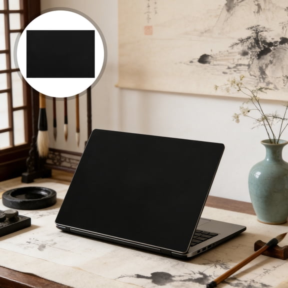 5Pcs Black Laptop Protective Skin Decal Removable Reusable Film Cover with Anti Oil and Scratch Resistance