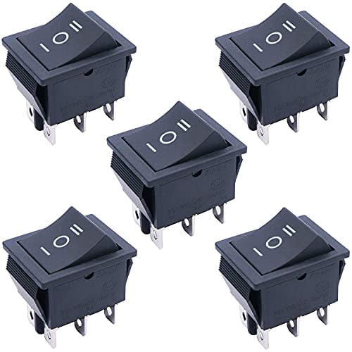 TWTADE 3-Pack Latching Toggle Rocker Switches – DPDT 6 Pin ON/Off/ON, 16A 250VAC With Waterproof Caps