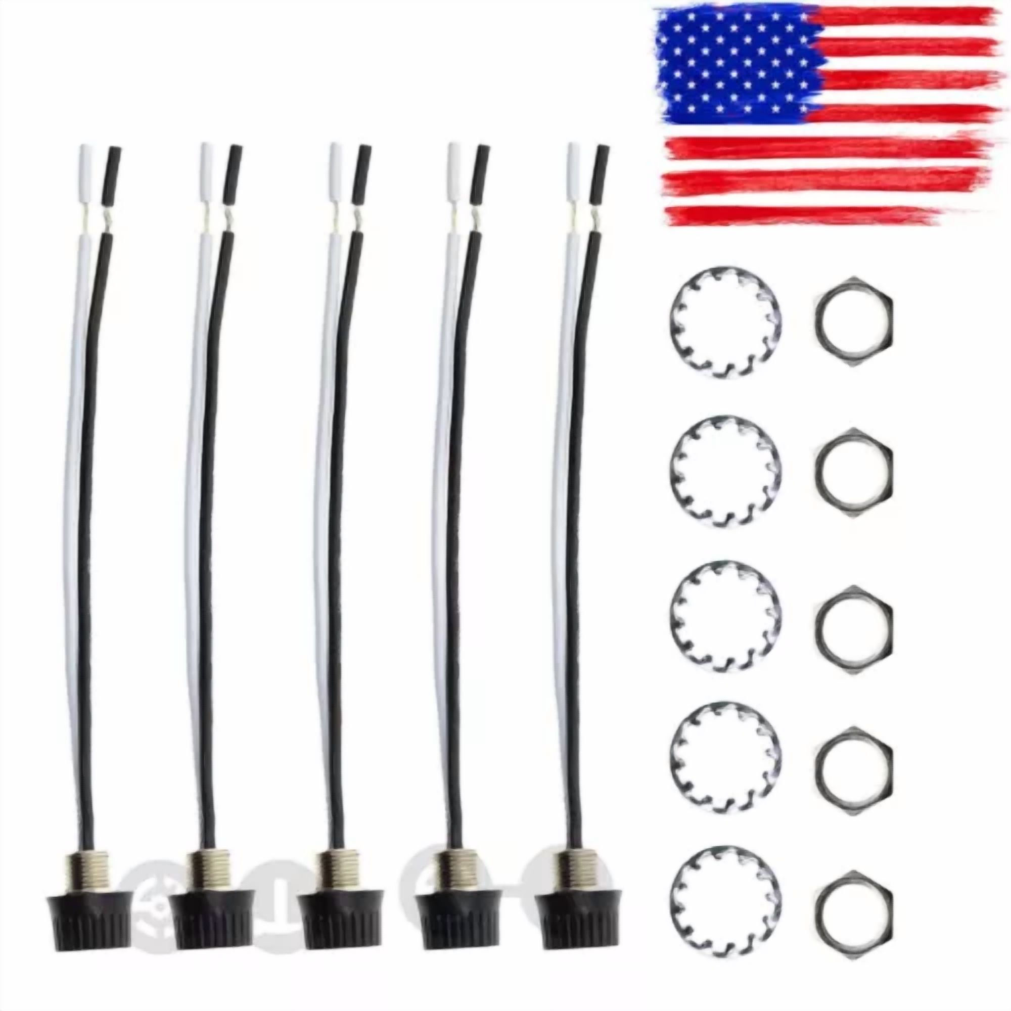 5Pcs Black Rotary Stye On/Off Canopy Switches 125/250,4