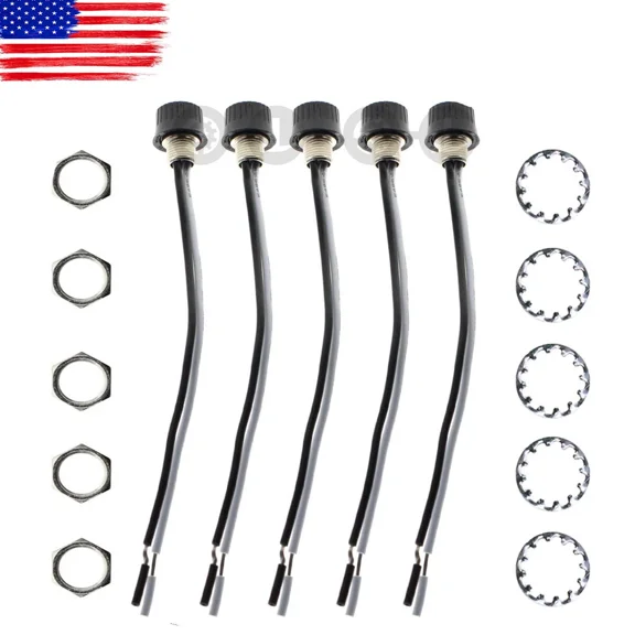 5Pcs Black Rotary Stye On/Off Canopy Wire Zing Ear Switch Metal Base Cp.Qm.827