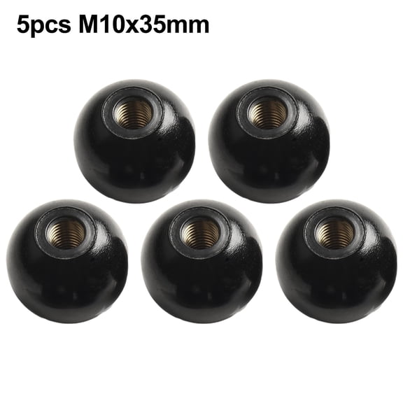 5Pcs Black Round Ball Bakelite Lever Knob M5/6/8/10/12 Machine Tool Replacement M10X35