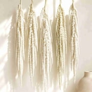 5Pcs Bleached Amaranthus Hanging Flowers, 23" White Dried Preserved Hanging Wisteria Flowers for Wedding Bouquet, Wall Decoration, Home Decor