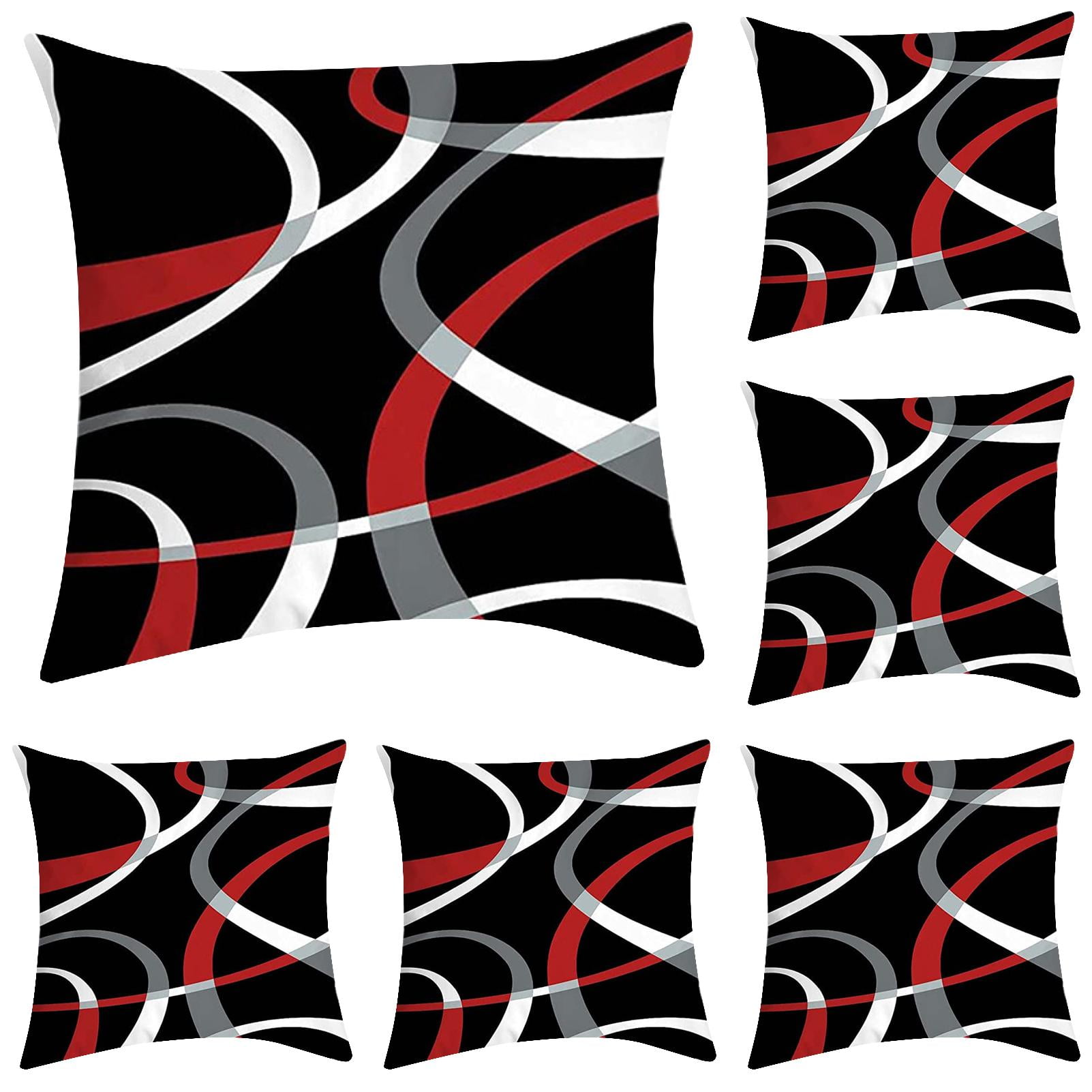 5Pcs Blue Pillow Covers 18x18 Set Of 4 Grey Decorative Throw Pillow