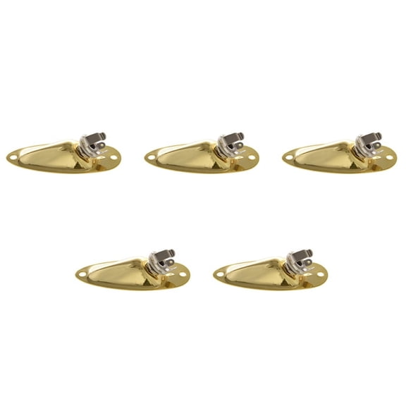 5Pcs Boat Output Input Jack Plate Sockets for Strat Guitar Replacement Parts,5 x jack socket 10 x mounting screws,gold