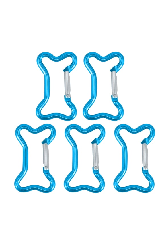 5Pcs Bone Shape Spring Snap Clip Metal Keychains Buckle Backpacks Carabiner Dog Chain Buckle Connectors AntiRust
