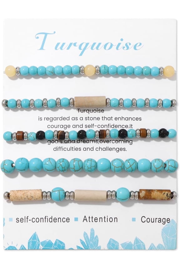 5Pcs Bracelet for Women Spiritual Natural Stone Bracelet Set Stackable Beaded Bracelets Healing Bracelet Bead Bracelet Beaded Stretch Bracelets for Women