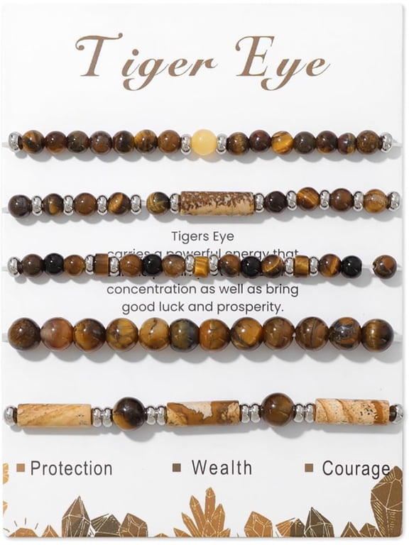 5Pcs Bracelet for Women Spiritual Natural Stone Bracelet Set Stackable Beaded Bracelets Healing Bracelet Gemstone Bead Bracelet Beaded Stretch Bracelets for Women