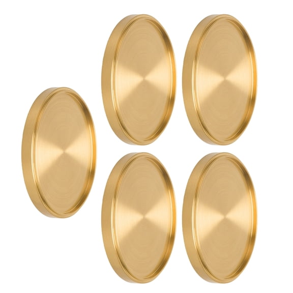 5Pcs Brass Coasters Metal Dining Disc Heat Insulation Mat Round Display Plate Teas Coffee Cup Tray Home Keys Storage Tray