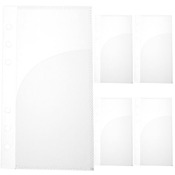 STRANDCHIC Binder Pouches Binder Pockets PP Notebook Simple Design 5Pcs Back to School