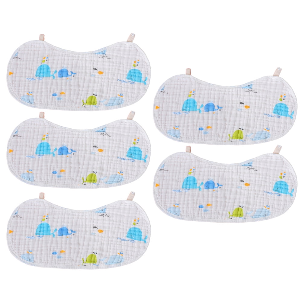 5Pcs Burp Cloths Baby Bibs Muslin Burping Bid for Babies with Cotton Large Towels Extra