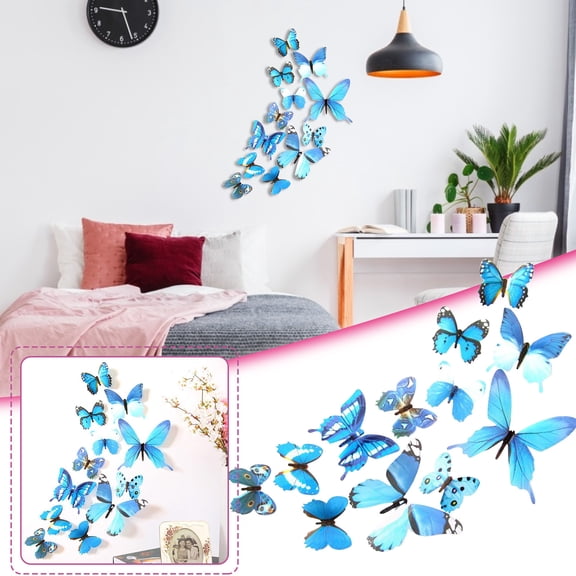 5Pcs Butterfly Wall Stickers under $5! kkbbma 12pcs Butterfly Wall Stickers, 3D PVC Decal Home Decor, Colorful Realistic Wall Decals, Removable Wall Art Stickers, Living Room Bedroom Decorations