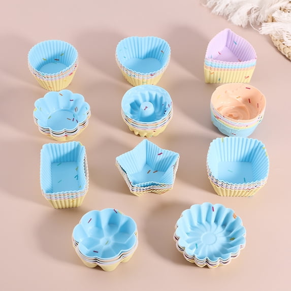 5Pcs Cake Mold Silicone Non-Stick Baking Cups Reusable Food Grade ...