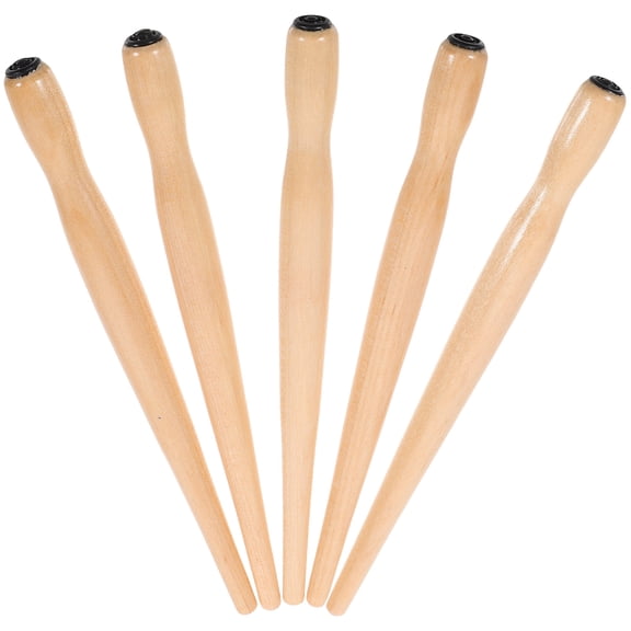 Minkissy 5-Piece Professional Wood Pen Holder Set with Replaceable Nibs for Writing and Drawing