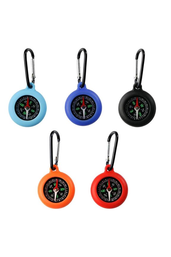 5Pcs Camping Hiking Pocket Compasses Small Keychain Compasses Outdoor Tool