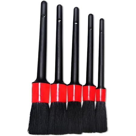 5Pcs Car Cleaning Detailing Brush Tools Set Brushes Exterior Wash Handle Automobile Dashboard Air Outlet Wheel Interior