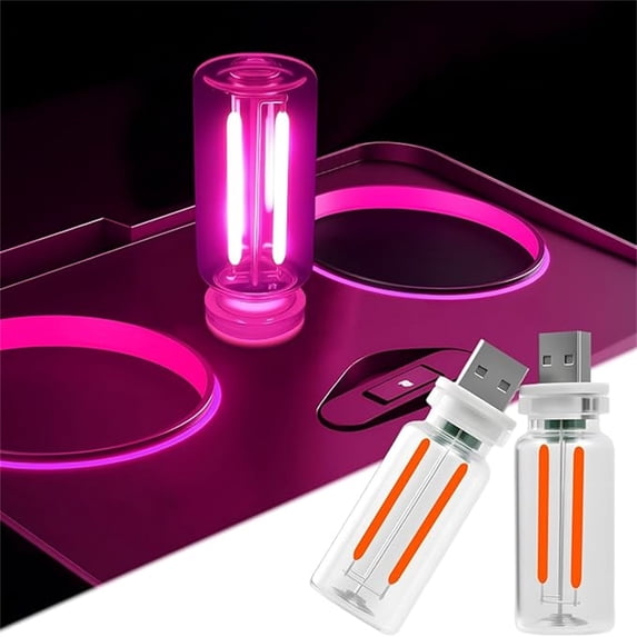 5Pcs Car Usb Night Light! Yrmaups Car USB Night Light Bulb, Touch Control Adjustable Brightness Interior Light, Glass LED Bulb for Car Home Office Decor, USB Powered Nightlight with Color Changing