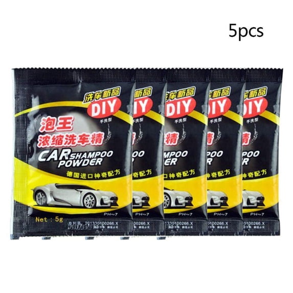 5Pcs Car Wash Soap - Powerful Cleaner Concentrate Detergent Car Wash Shampoo Powder Foam Cleaning Tools